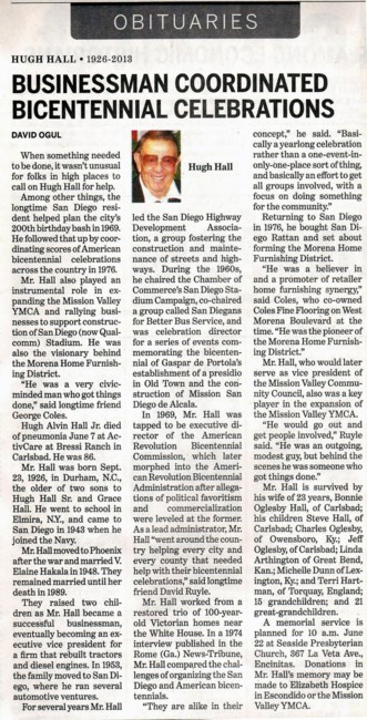 Obituary of Hugh Alvin Hall