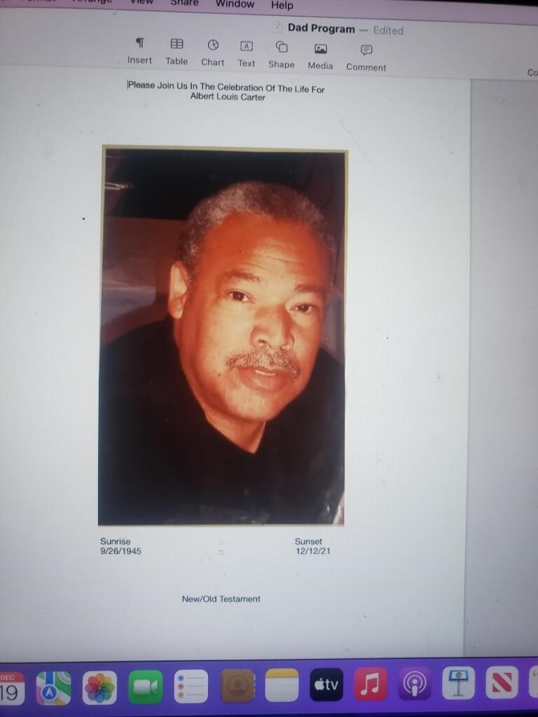 Obituary of Albert L. Carter, Sr.