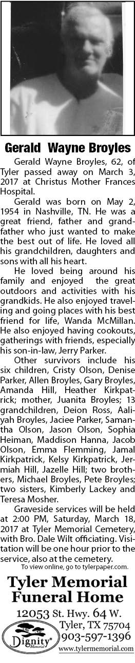 Obituary of Gerald Wayne Broyles