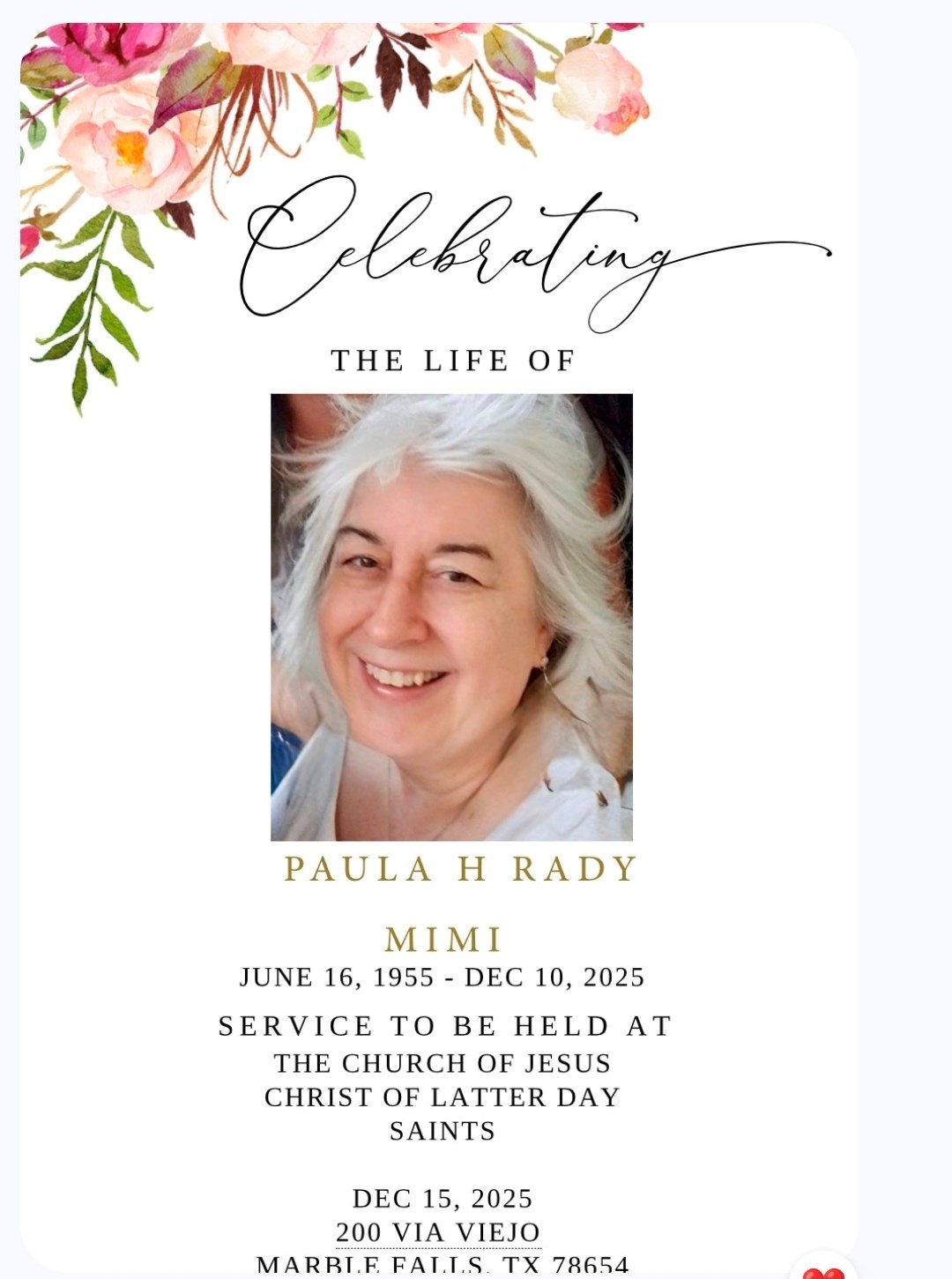 Obituary of Paula "Mimi" Herbert Rady
