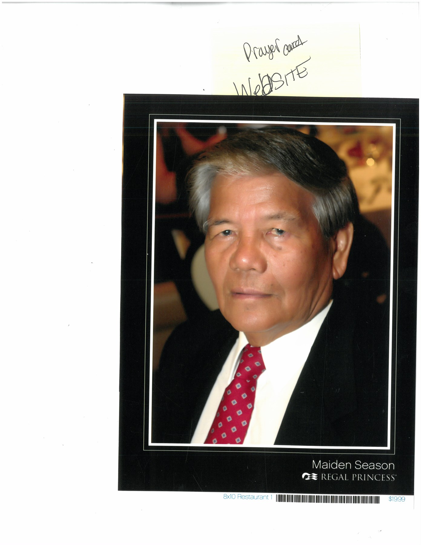 Avis de décès de Benjamin Bernal Baguioso