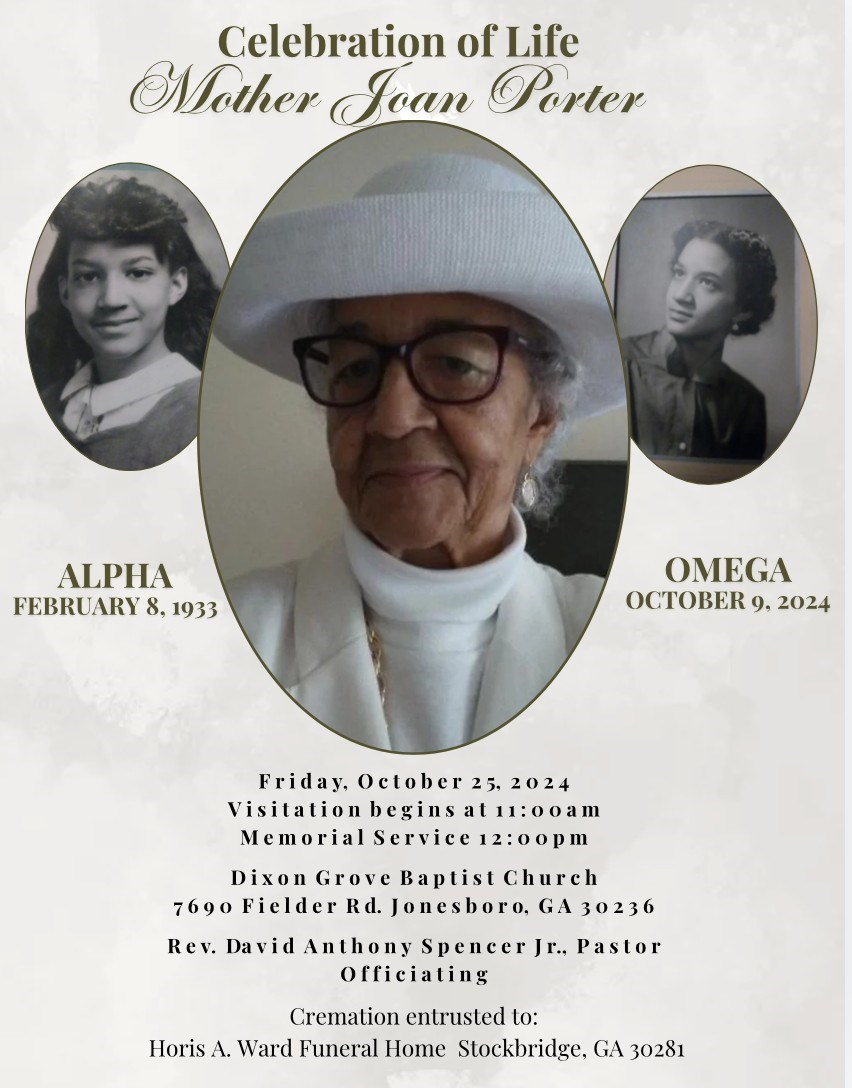 Obituary of Joan Cosette Porter