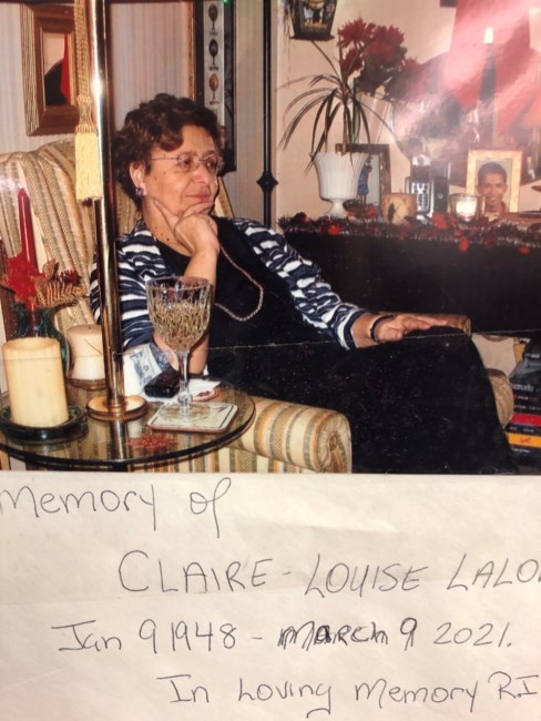Avis de décès de Marie Louise-Claire Lalonde