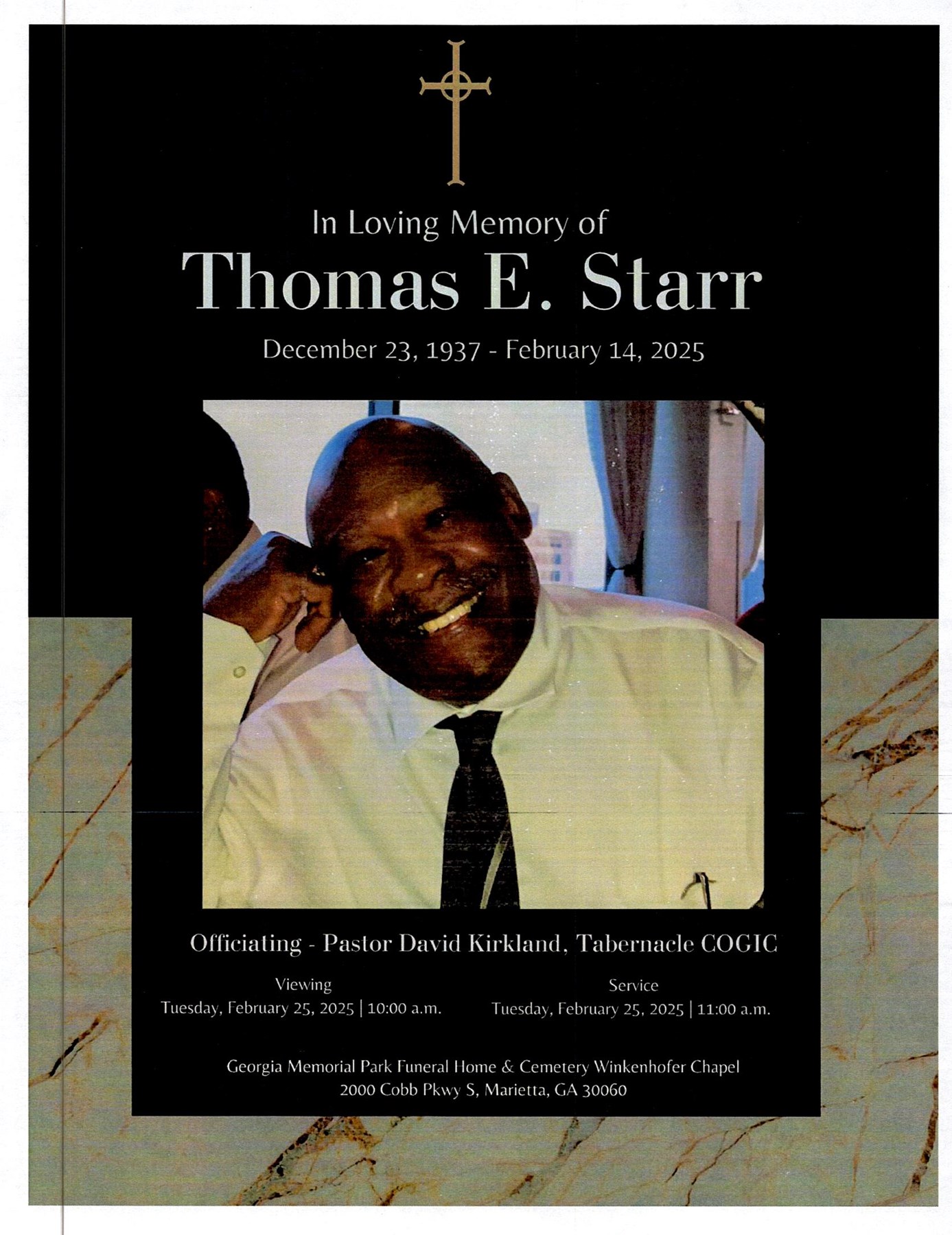 Obituary of Mr. Thomas Edward Starr