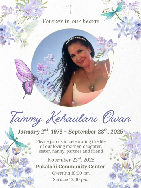 Obituary of Tammy Kehaulani Owan