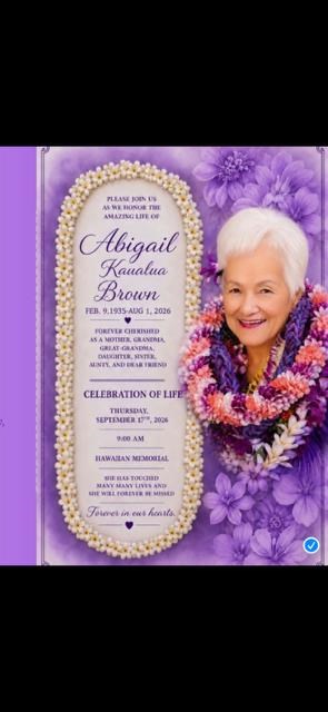 Obituary of Abigail Kaualua Brown Kim-Choy