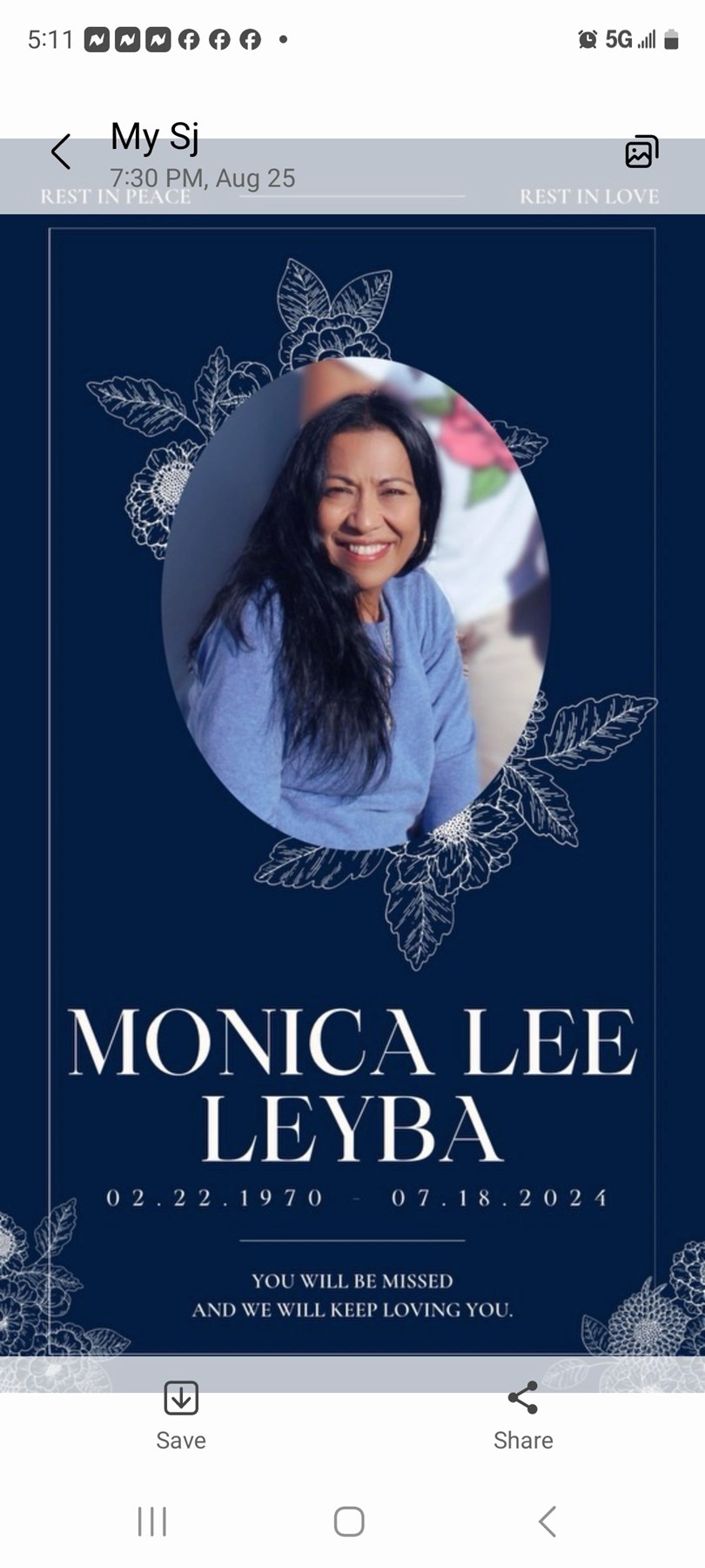 Obituary of Monica Lee Leyba
