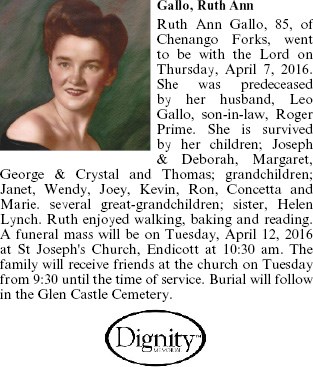 Obituary of Ruth Ann Gallo