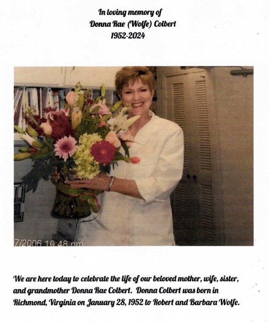 Obituary of Donna Rae Wolfe Colbert