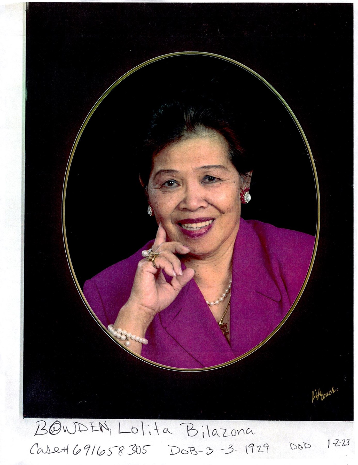 Obituary of Lolita Bilazon Bowden