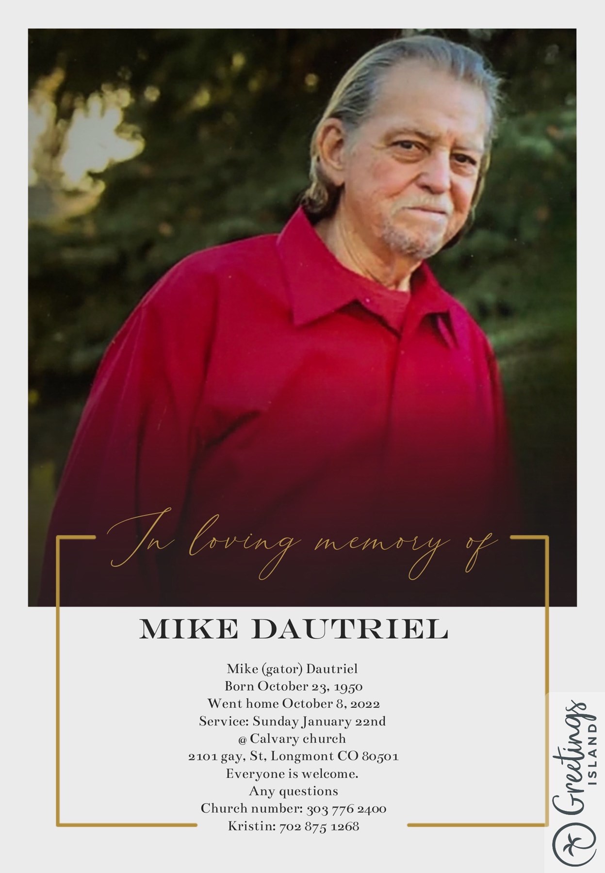 Obituary of Michael "Gator" John Dautriel