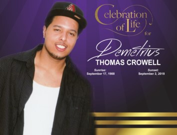 Avis de décès de Demetrius Thomas Crowell