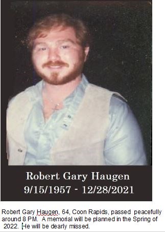 Obituary of Robert Gary Haugen