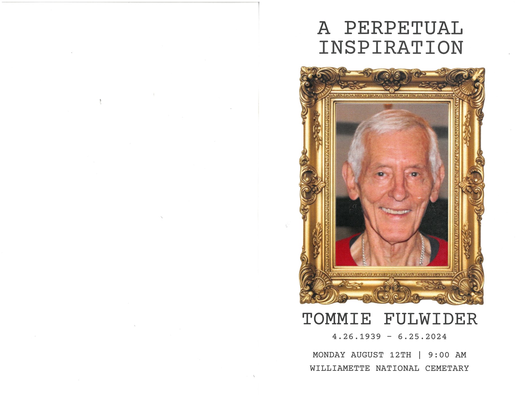 Obituary of Tommie Marius Fulwider