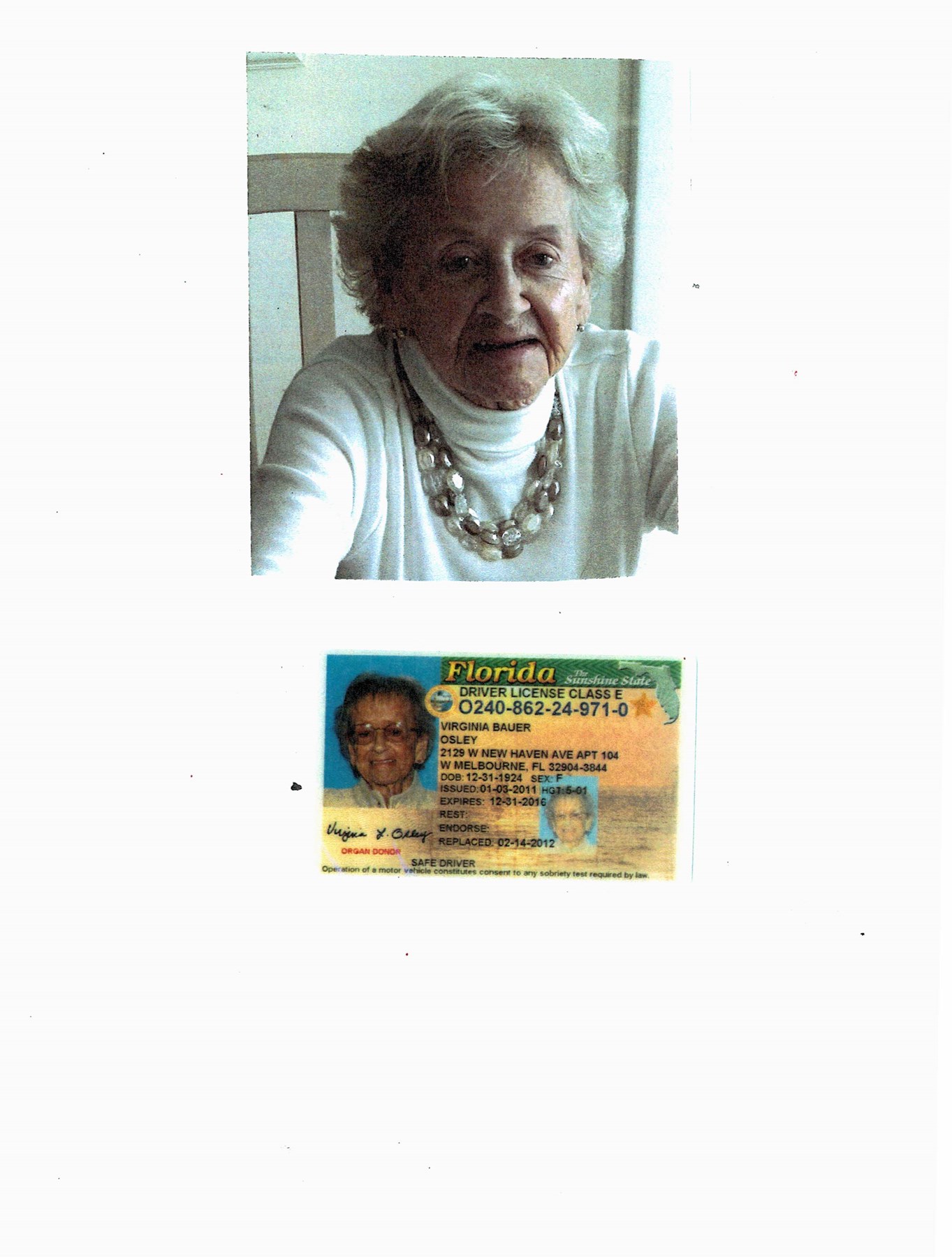 Obituary of Virginia Osley