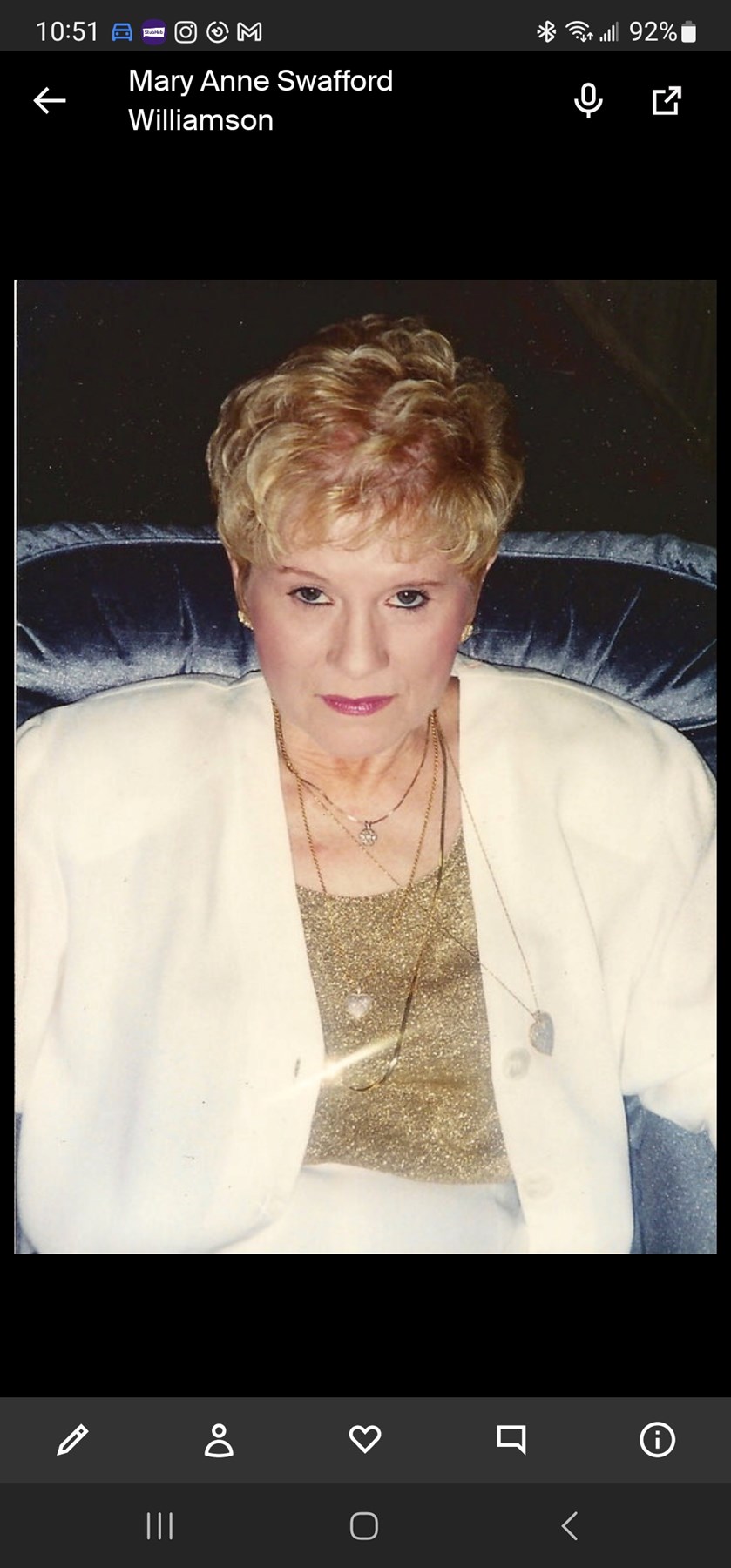 Obituary of Mary Anne Williamson