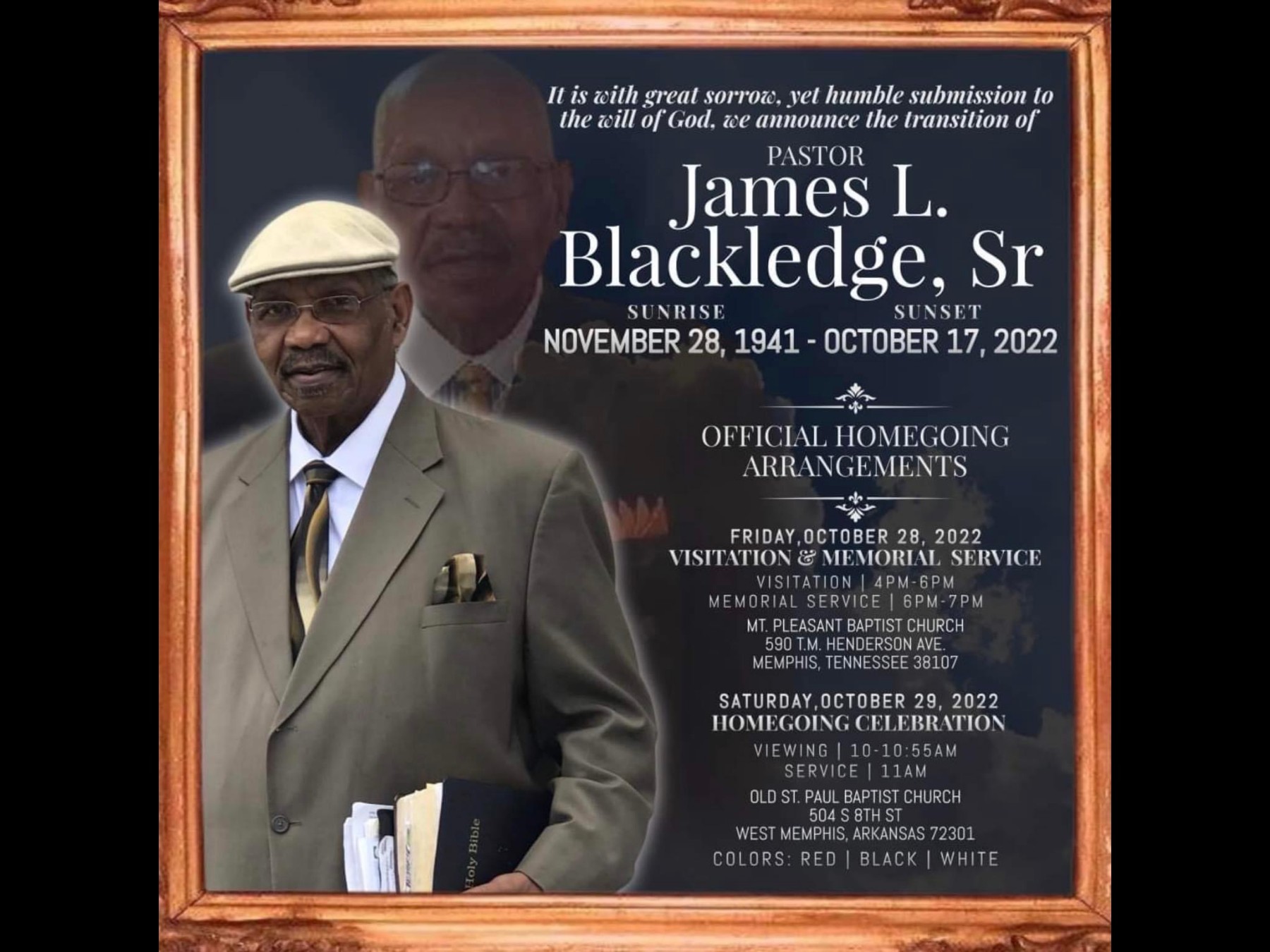 Obituary of James Lashae Blackledge Sr.