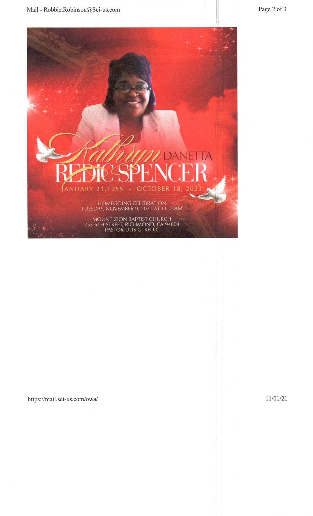 Obituary of Kathryn Danetta Redic-Spencer