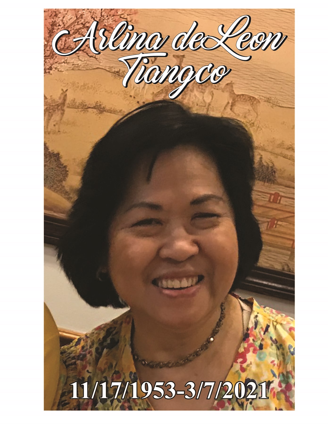Obituary of Arlina De Leon Tiangco