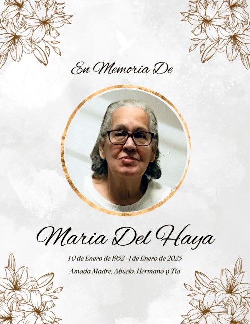 Obituary of Maria D del Haya