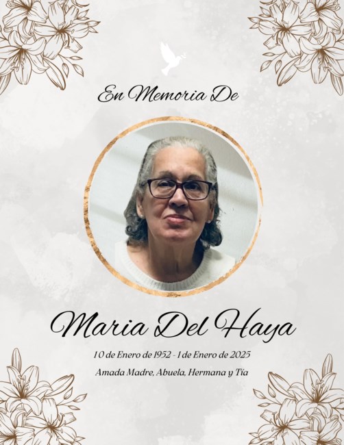 Obituary of Maria D del Haya
