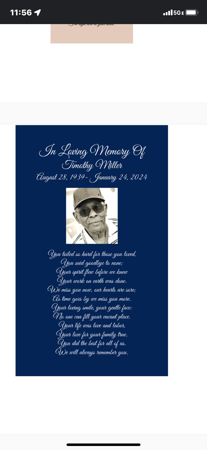 Obituary of Timothy Miller