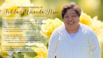 Obituary of Fidela Miranda Asio