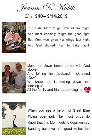 Jeanne Kubik Obituary Winter Haven Fl