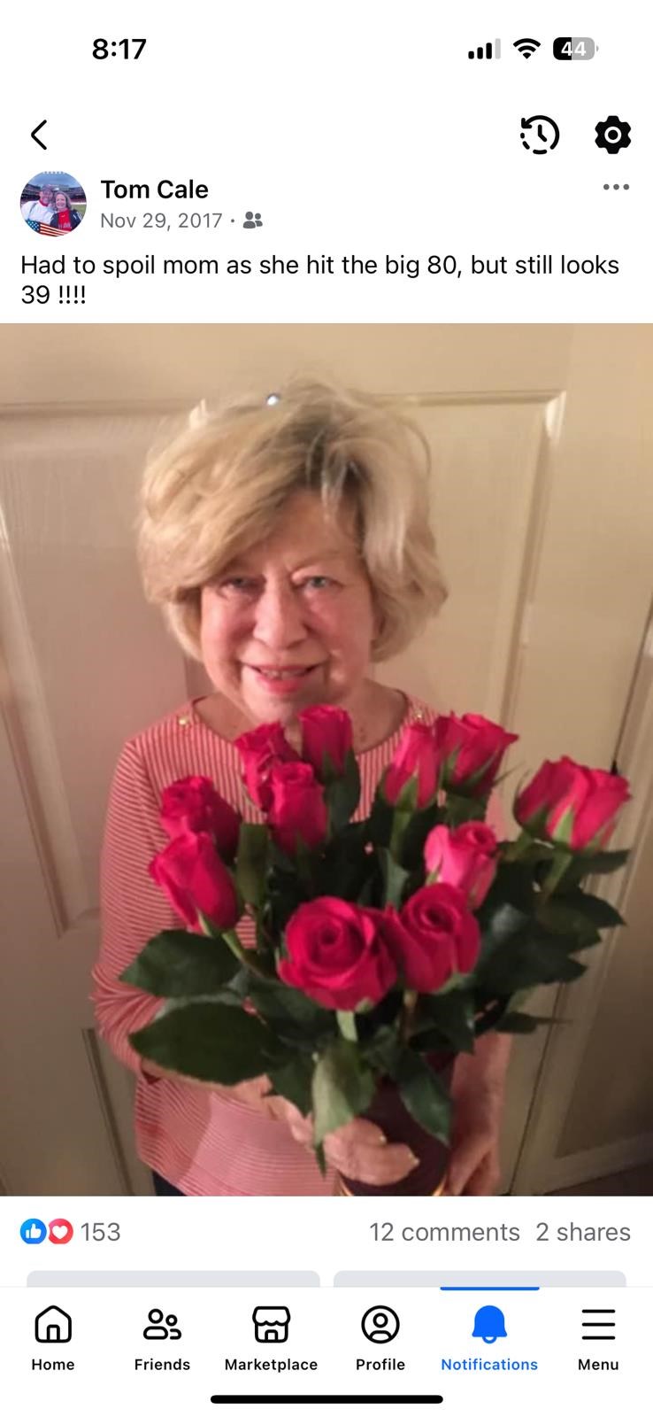 Obituary of Mary C Cale