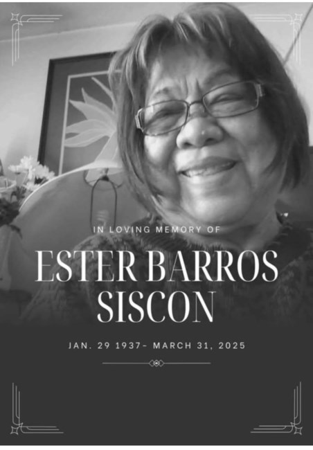 Obituario de Ester Barros Siscon