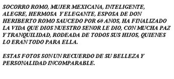 Obituary of Socorro Romo