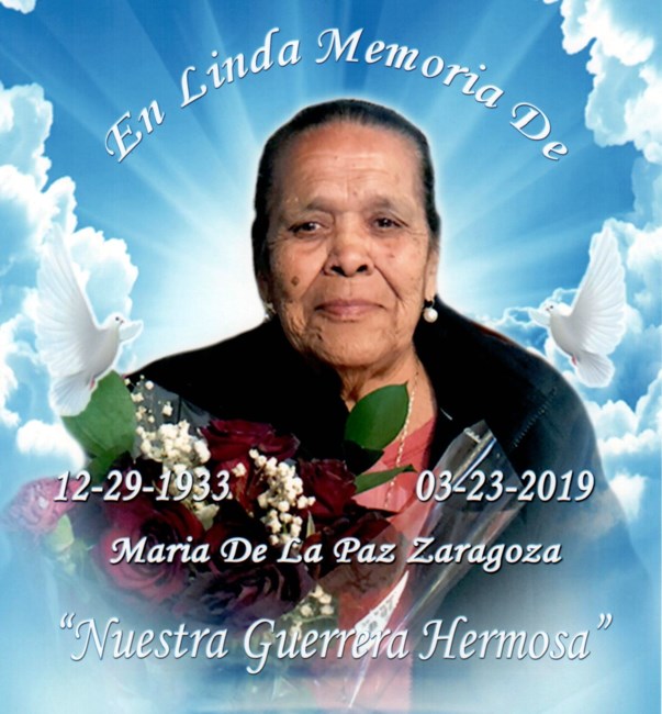 Obituary of Maria Paz Zaragoza