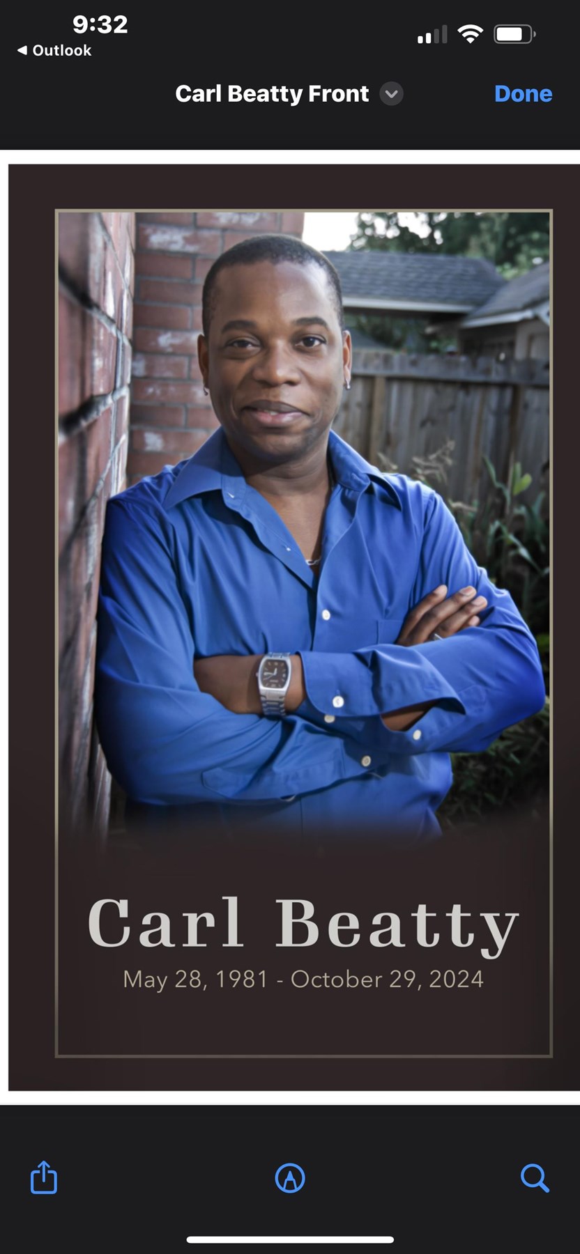 Avis de décès de Carl Frederick Beatty