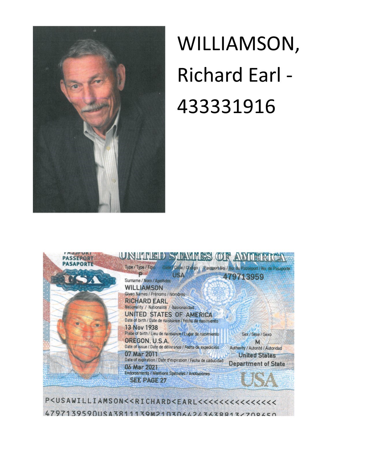 Obituary of Richard Earl Williamson