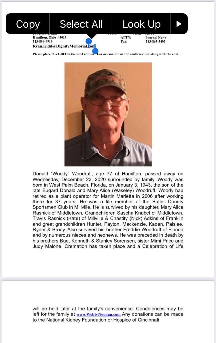 Obituary of Eugard Donald Woodruff Jr.