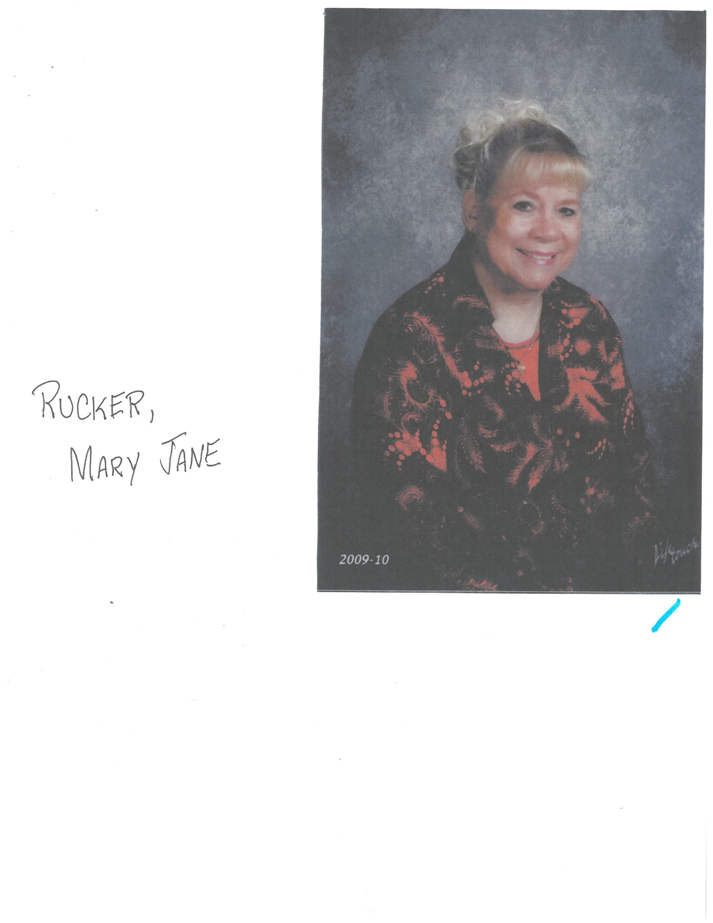 Obituario de Mary Jane Rucker