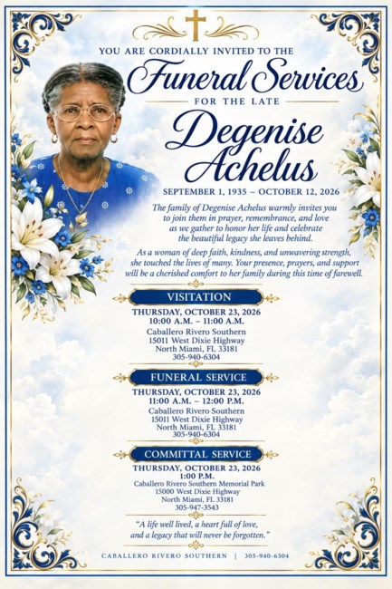 Obituary of Degenise Achelus