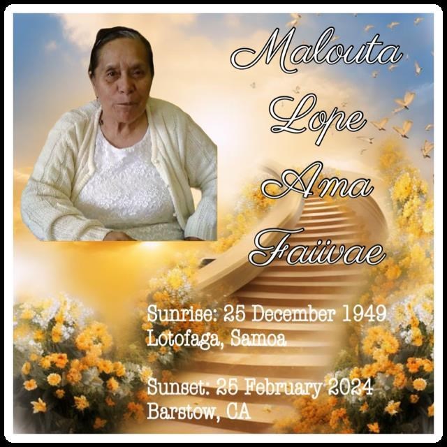 Avis de décès de Malouta Lope Ama Faiivae