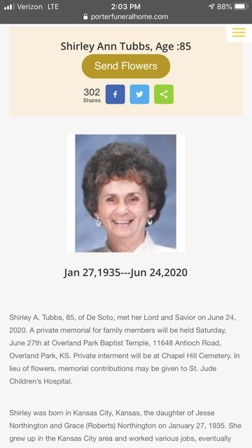 Obituary of Shirley Ann Tubbs
