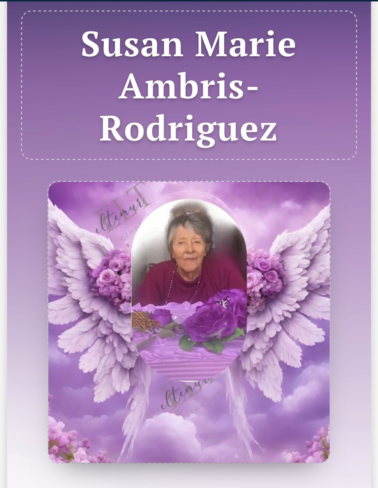 Avis de décès de Susan Marie Ambris-Rodriguez