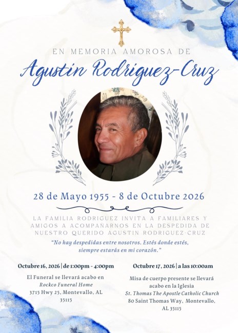 Obituary of Agustin Rodriguez Cruz