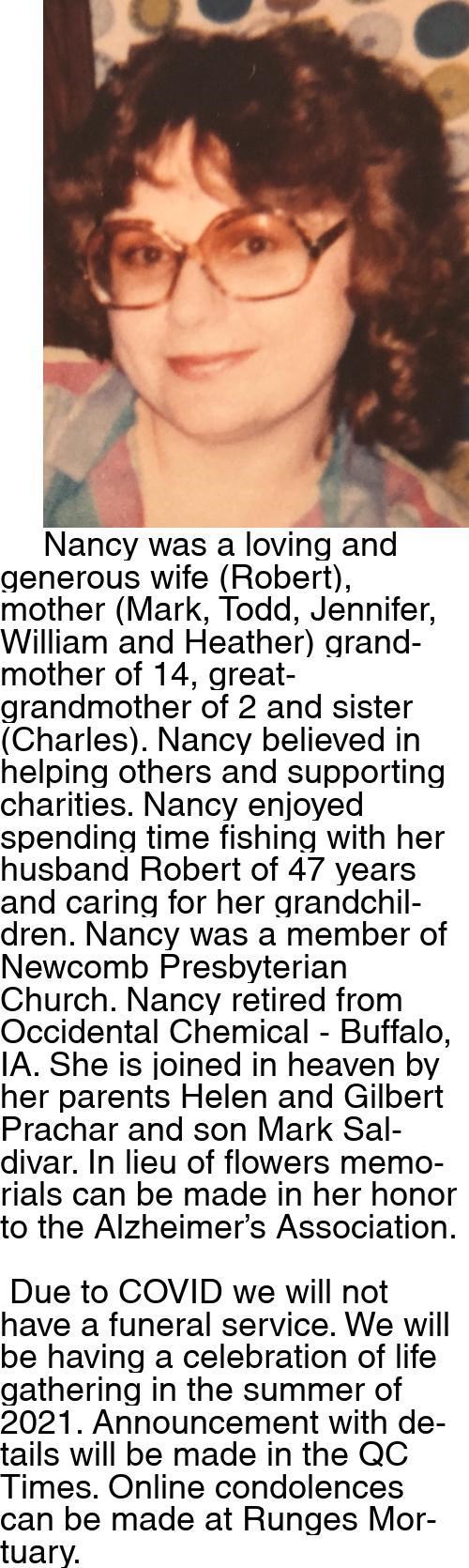 Obituary of Nancy Jones