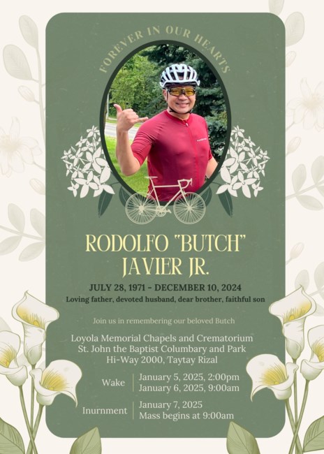 Obituary of Rodolfo Reyes Javier