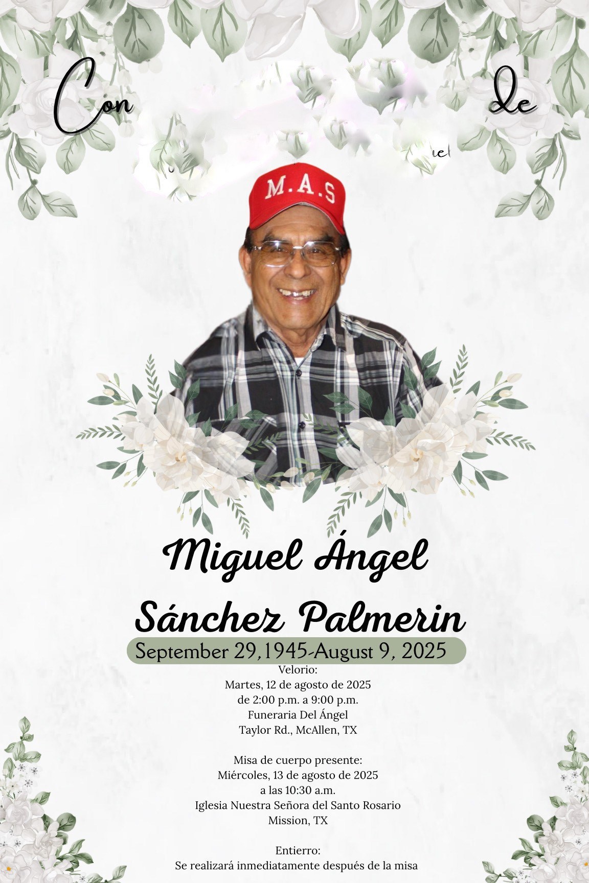 Obituario de Miguel Angel Sanchez Palmerin