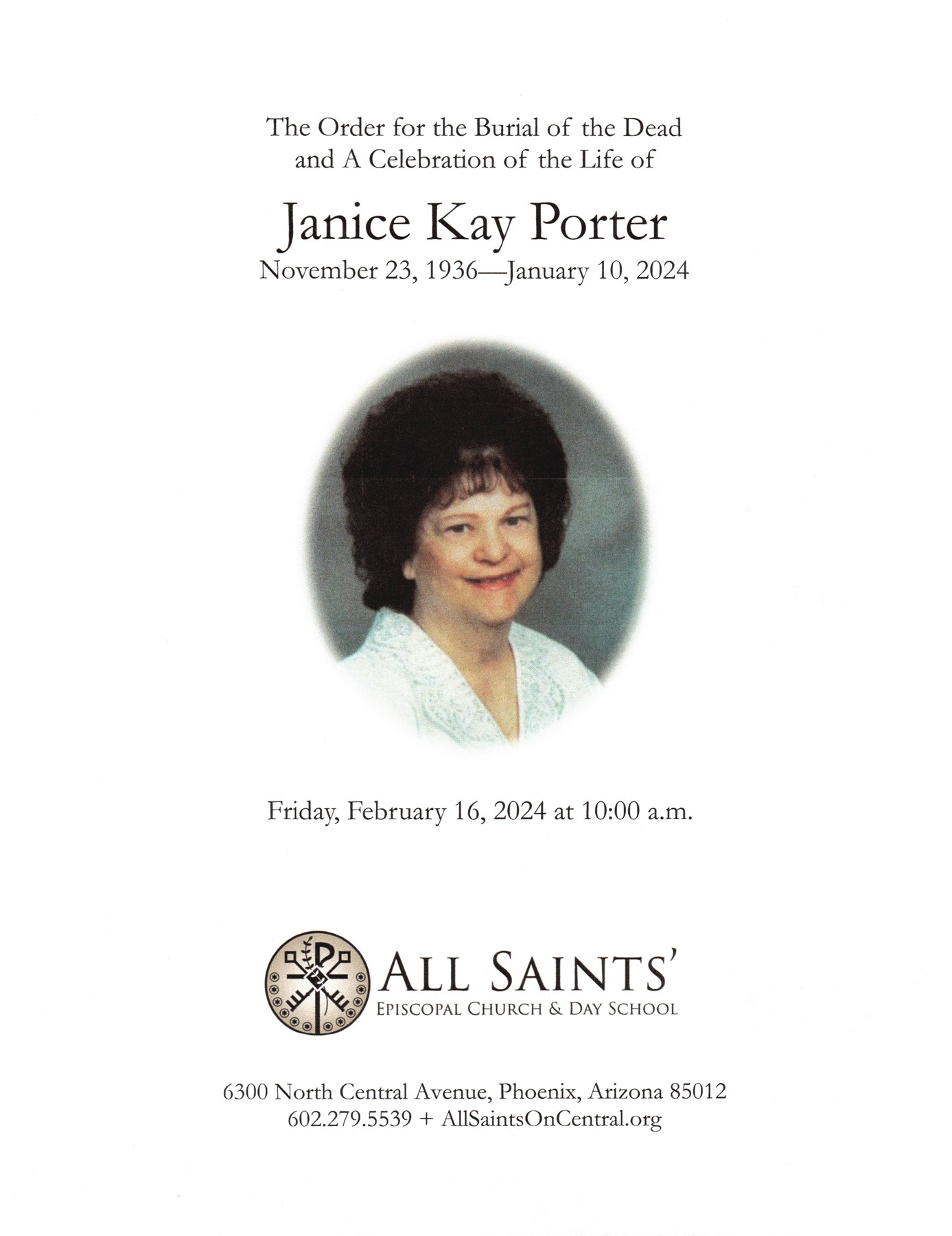 Avis de décès de Janice Kay Porter