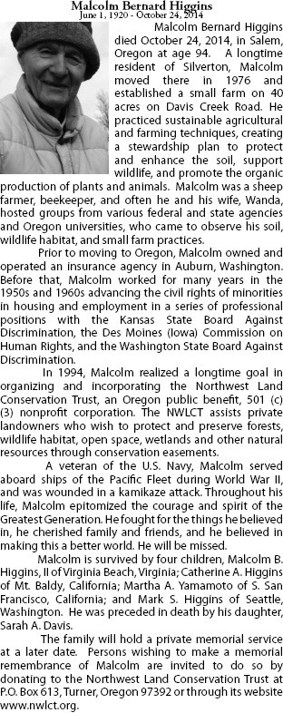 Obituary of Malcolm Bernard Higgins