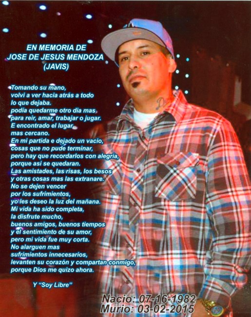 Avis de décès de Jose De Jesus Mendoza Marin
